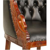 2 fauteuils aux cygnes style Napoléon en acajou Malmaison