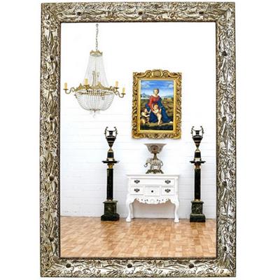Miroir baroque en bois argenté 88x62 cm Azay