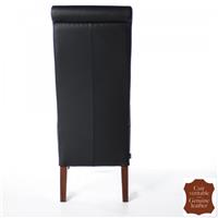 2 chaises en cuir pleine fleur véritable noir Parme