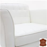 Fauteuil pivotant design en cuir de vachette blanc Capri