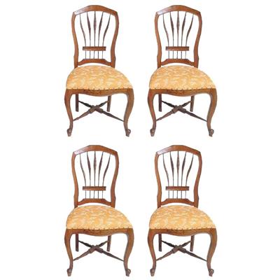4 chaises baroque en acajou massif