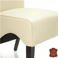 2 chaises design en cuir vachette crème Parme