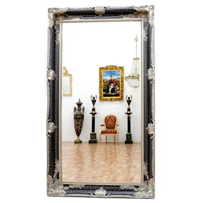 Grand miroir baroque en bois argenté et noir 212x120 cm Langeais