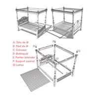 Lit à baldaquin style colonial King Size Preston