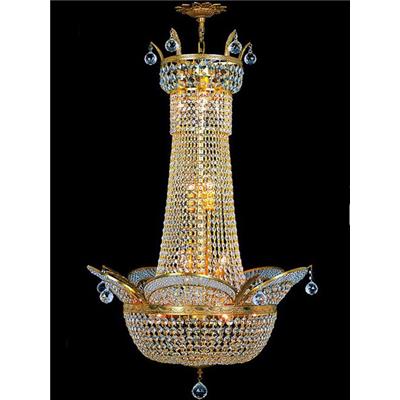 Lustre montgolfière en cristal Belle Epoque 10 feux Nancy