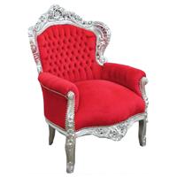 Trône baroque royal velours rouge et argent Stockholm