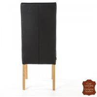 2 chaises en cuir pleine fleur de vachette noir Florence