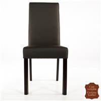 2 chaises en cuir de vachette pleine fleur marron Florence