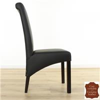 2 chaises en cuir pleine fleur de vachette noir Milan