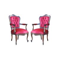 2 fauteuils de style Louis XV en acajou