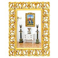 Miroir baroque en bois doré 124x92 cm Blossac