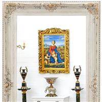 Grand miroir rocailles 204x114 cm en bois doré et blanc Certines