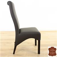 2 chaises en cuir de vachette pleine fleur noir Parme