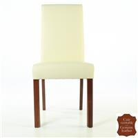 2 chaises en cuir pleine fleur vachette beige Florence