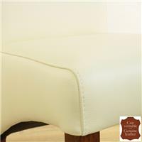 2 chaises colonial en cuir pleine fleur crème