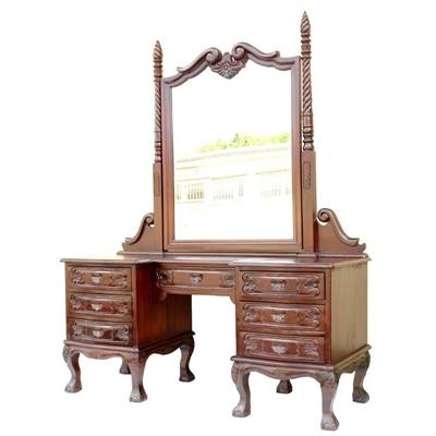 Coiffeuse style anglais Chippendale en acajou Barletta