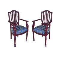 2 fauteuils style anglais victorien en acajou massif