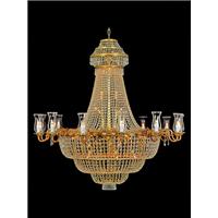 Lustre montgolfière en cristal d'hôtel 35 feux Malmaison