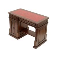 Bureau informatique style victorien en acajou plateau rouge Alford