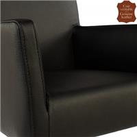 2 fauteuils en cuir vachette noir Palerme