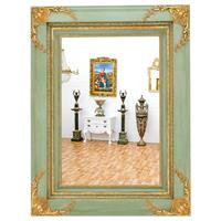 Miroir style Empire 125x95 cm en bois vert et doré Auberoche