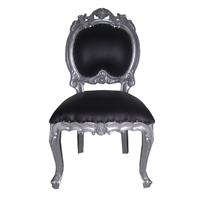 4 chaises style baroque en acajou argenté à la feuille
