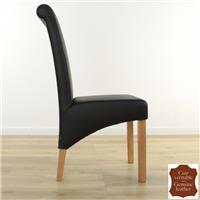 2 chaises en cuir de vachette pleine fleur noir Milan