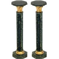 Paire de colonnes corinthiennes en marbre vert Colombier