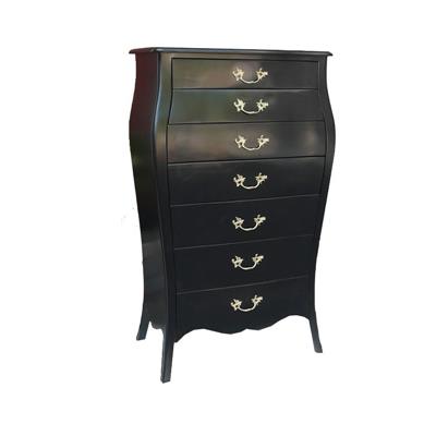 Commode semainier baroque en acajou massif noir Berson