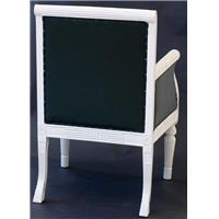 2 fauteuils visiteur de bureau style anglais en acajou blanc