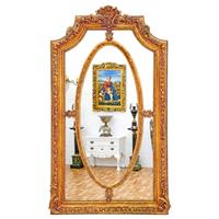 Grand miroir baroque Louis XV 200x112 cm en bois doré Beaussac