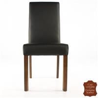 2 chaises restaurant en cuir de vachette noir Florence