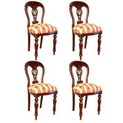 4 chaises Chippendale en acajou