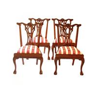 4 chaises style anglais Chippendale en acajou