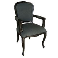 2 fauteuils style Louis XV en acajou noir