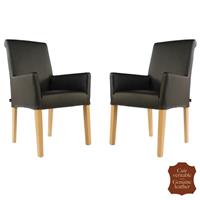 2 fauteuils en cuir vachette noir Palerme