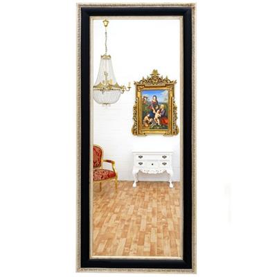 Grand miroir baroque noir et argent 184x82 cm Saumur