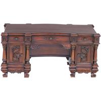 Bureau baroque Renaissance en acajou massif Anjony