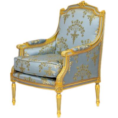 Bergère de style Louis XVI en hêtre massif doré