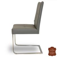 2 chaises en cuir de vachette pleine fleur gris Turin