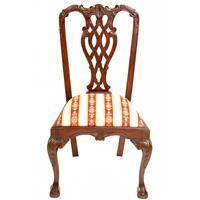 4 chaises repas style Chippendale en acajou