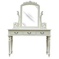 Coiffeuse style anglais en acajou blanc Shabby Chic Bonnelles