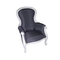 Fauteuil style anglais victorien en acajou laqué blanc