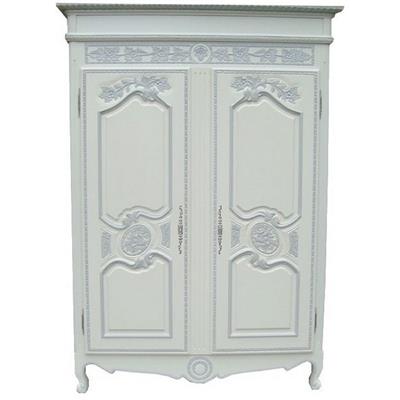 Armoire normande en bois blanc style Shabby Chic Néhou