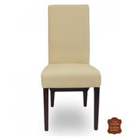 2 chaises en cuir de vachette pleine fleur crème Milan