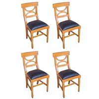 4 chaises de salle à manger en acajou massif