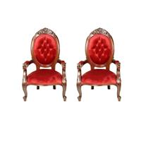 2 fauteuils style Louis-Philippe en velours rouge