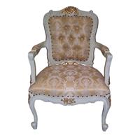 2 fauteuils style Louis XV en acajou blanc et doré
