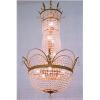 Lustre montgolfière en cristal Belle Epoque 10 feux Nancy
