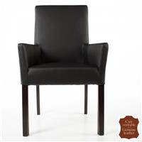2 fauteuils colonial en cuir vachette pleine fleur noir Palerme